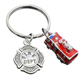 Fire Truck Firefighter Party Keychain Favors