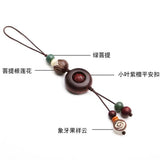 Rosewood Transfer Bead Keychain Ebony Wood Wishful Lucky Pendant