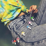 Colorful Mushroom Pendant Keychain Harajuku Punk Plant Waist Pants Key Chain