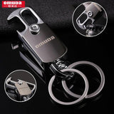 Men's Waist Hanging Key Chain Stainless Steel Key Ring Rotating Double Ring