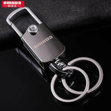 Men's Waist Hanging Key Chain Stainless Steel Key Ring Rotating Double Ring