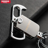Men's Waist Hanging Key Chain Stainless Steel Key Ring Rotating Double Ring