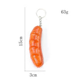 PVC Roast Sausage Keychain Hot Dog Pendant Cevapcici Key Ring