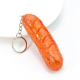 PVC Roast Sausage Keychain Hot Dog Pendant Cevapcici Key Ring