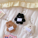 Plush Mask Bear Keyring for Bags and Cars