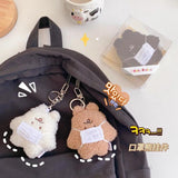 Plush Mask Bear Keyring for Bags and Cars