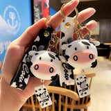 Silicone Animal Cows Key Chain Ring Bag Pendant Christmas Present