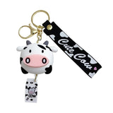Silicone Animal Cows Key Chain Ring Bag Pendant Christmas Present