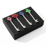 4Pcs RPD Keychains Playing Card Keyring For Men Fans Gift