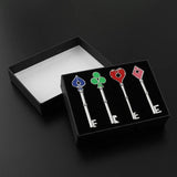 4Pcs RPD Keychains Playing Card Keyring For Men Fans Gift