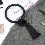 Plush Leather Car Keychain Personalized Key Ring for Women