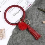 Plush Leather Car Keychain Personalized Key Ring for Women