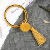 Plush Leather Car Keychain Personalized Key Ring for Women