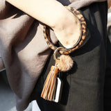 Plush Leather Car Keychain Personalized Key Ring for Women