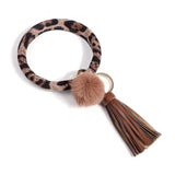 Plush Leather Car Keychain Personalized Key Ring for Women