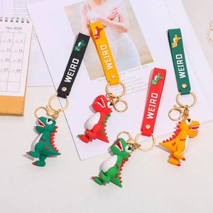 Playful Dinosaur Keychain for Car or Bag