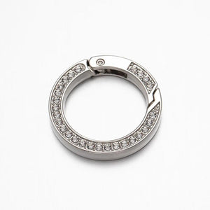 5Pcs Rhinestone O Rings Carabiner Snap Buckle DIY Pendant Bag Strap Keychain Hoo