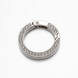 5Pcs Rhinestone O Rings Carabiner Snap Buckle DIY Pendant Bag Strap Keychain Hoo