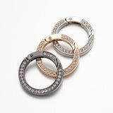 5Pcs Rhinestone O Rings Carabiner Snap Buckle DIY Pendant Bag Strap Keychain Hoo