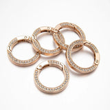 5Pcs Rhinestone O Rings Carabiner Snap Buckle DIY Pendant Bag Strap Keychain Hoo