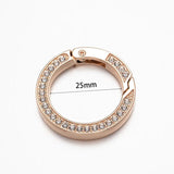 5Pcs Rhinestone O Rings Carabiner Snap Buckle DIY Pendant Bag Strap Keychain Hoo
