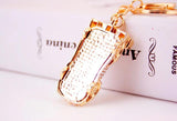 Car Model Metal Pendant Keychain Red Rhinestone Jewelry