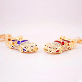 Car Model Metal Pendant Keychain Red Rhinestone Jewelry