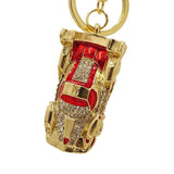 Car Model Metal Pendant Keychain Red Rhinestone Jewelry