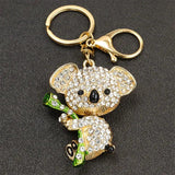 Koala Rhinestone Keychain Funny Animal Pendant Keyring Car Key Holder