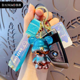 Cartoon Resin Gradient Bear Keychain Yellow Men Women Animal Bear Couple Key Cha