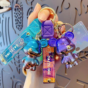 Cartoon Resin Gradient Bear Keychain Yellow Men Women Animal Bear Couple Key Cha
