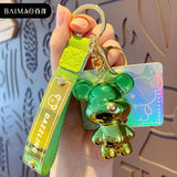 Cartoon Resin Gradient Bear Keychain Yellow Men Women Animal Bear Couple Key Cha