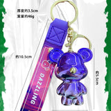 Cartoon Resin Gradient Bear Keychain Yellow Men Women Animal Bear Couple Key Cha