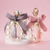 Pearl Bow Keychain Women's Bracelet Bag Pendant Car Key Chain Tassel