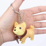 Dog Keychain Figure PVC Doll Toys Shiba Inu Bull Terrier Gift for Car