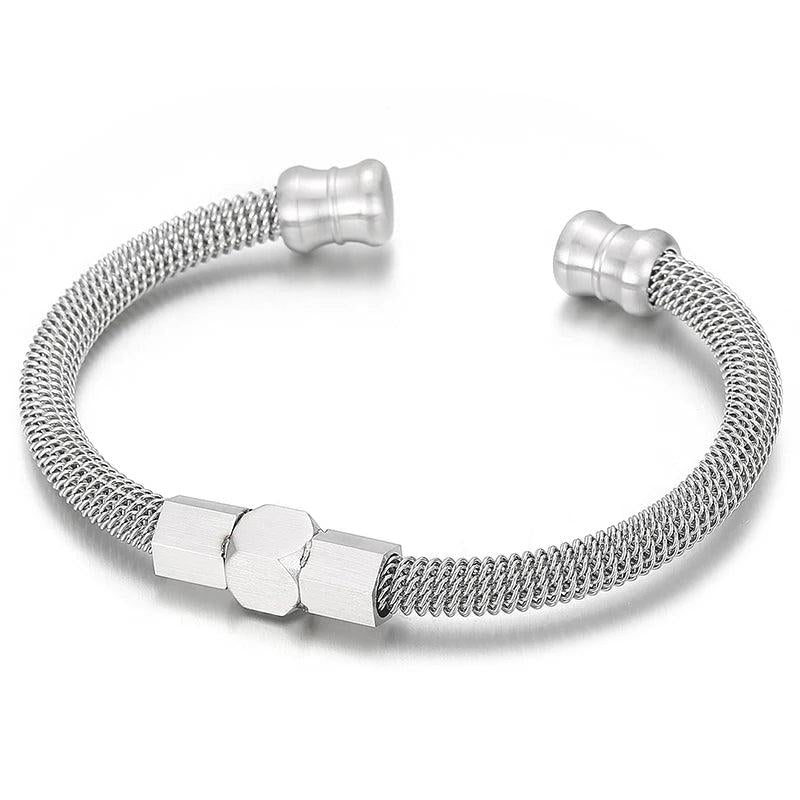 Stainless Steel Mesh Twisted Bracelet Men's Accessories