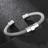 Stainless Steel Mesh Twisted Bracelet Men's Accessories