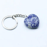Reiki Healing Crystal Heart Keychain Opal Agate Quartz