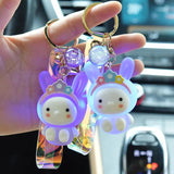 Luminescent Rabbit Keychain Acrylic Bunny Keychains Couple Jewelry
