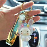 Luminescent Rabbit Keychain Acrylic Bunny Keychains Couple Jewelry