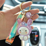 Luminescent Rabbit Keychain Acrylic Bunny Keychains Couple Jewelry