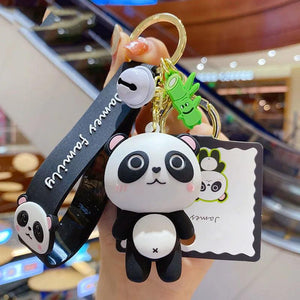 Silicone Animal Key Chain - Cute Panda Cat Lion Tiger Rabbit Dinosaur