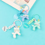 Stereo Heart Balloon Dog Keychain Key Ring Chain Creative Car Pendant