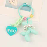 Stereo Heart Balloon Dog Keychain Key Ring Chain Creative Car Pendant
