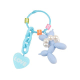 Stereo Heart Balloon Dog Keychain Key Ring Chain Creative Car Pendant