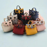 Owl Coin Purse Keychain Tassel PU Leather Owl Buckle Car Key P