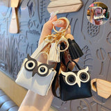 Owl Coin Purse Keychain Tassel PU Leather Owl Buckle Car Key P