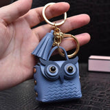 Owl Coin Purse Keychain Tassel PU Leather Owl Buckle Car Key P