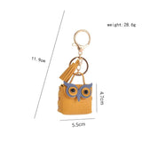 Owl Coin Purse Keychain Tassel PU Leather Owl Buckle Car Key P