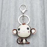 Monkey Crystal Rhinestone Bag Pendant Keychains For Car